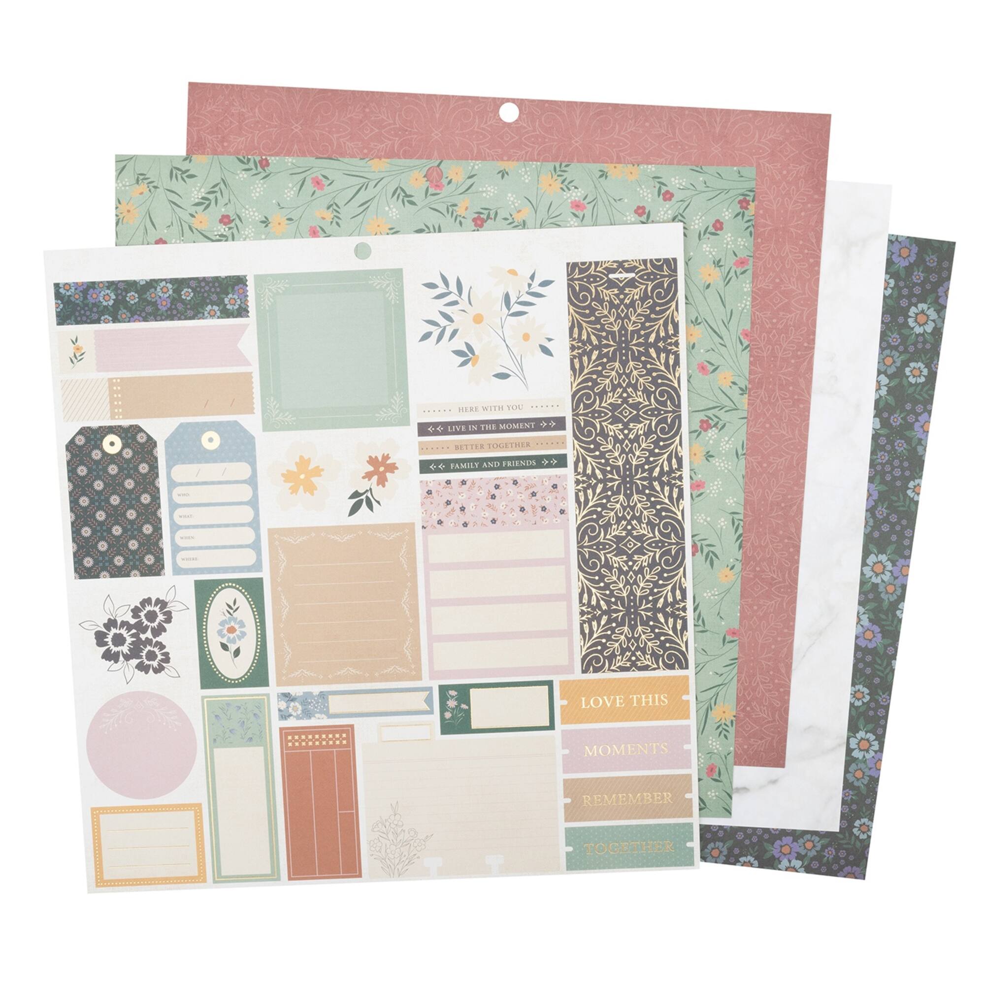 DCWV® 12" x 12" Premium Paper Emerald Flora, 36 Sheets